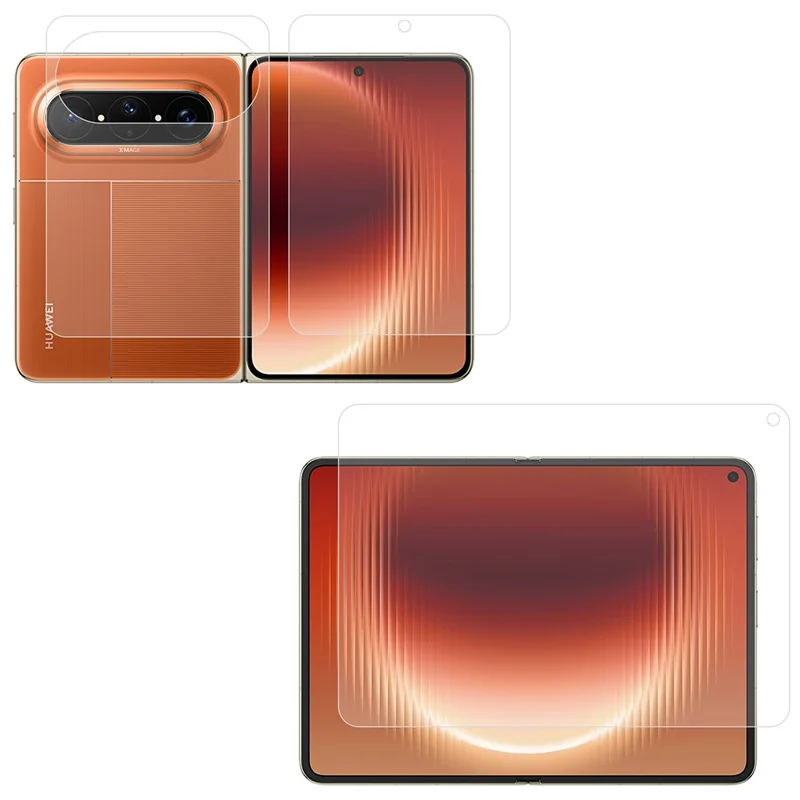 1 Set For Huawei Pura X Max Screen Protector Inside + Front + Back Cover Clear TPU Film