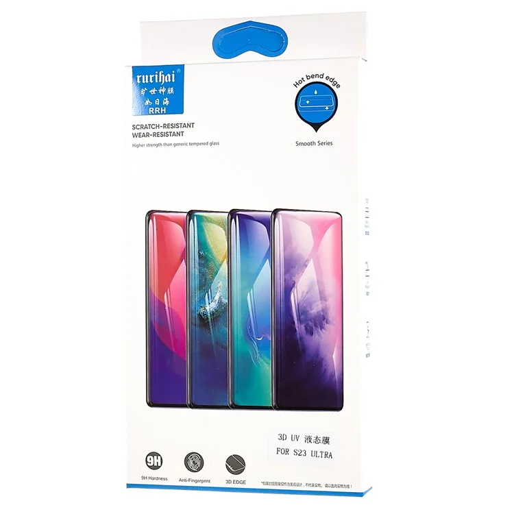 RURIHAI For Samsung Galaxy S23 Ultra 3D Curved UV Liquid AGC Glass Protective Film Ultra Clear Full Cover Screen Protector