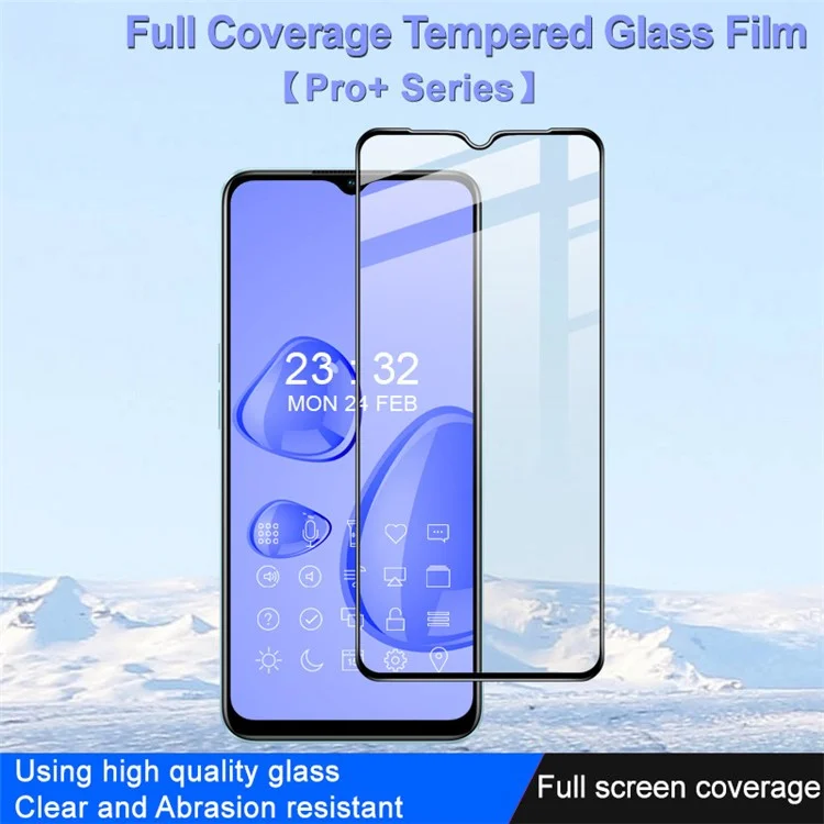 IMAK Pro+ -serie Für Oppo A58 5G HD Tempered Glass Film Anti-fingerabdruck Anti-explosion Voller Abdeckung Bildschirmschutzschutz
