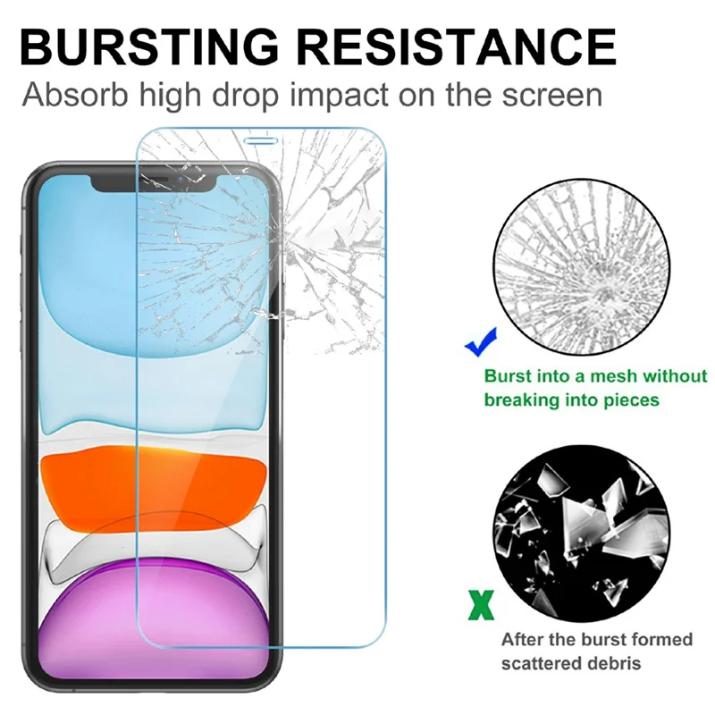 LAJABONI 2Pcs For iPhone 12 Pro Max HD Clear Screen Protector Anti-blue-ray Not Complete Covering Tempered Glass Screen Film - Transparent
