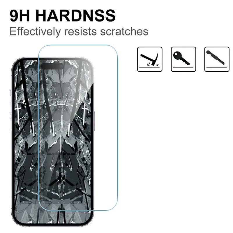 LAJABONI 2Pcs For iPhone 16 Pro Max HD Clear Screen Protector Anti-blue-ray Not Complete Covering Tempered Glass Screen Film - Transparent