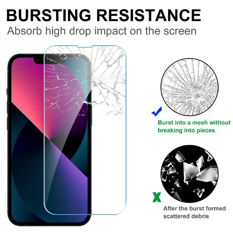LAJABONI 2Pcs HD Clear Screen Protector For iPhone 16e  /  17e Anti-blue-ray Not Complete Covering Tempered Glass Screen Film - Transparent