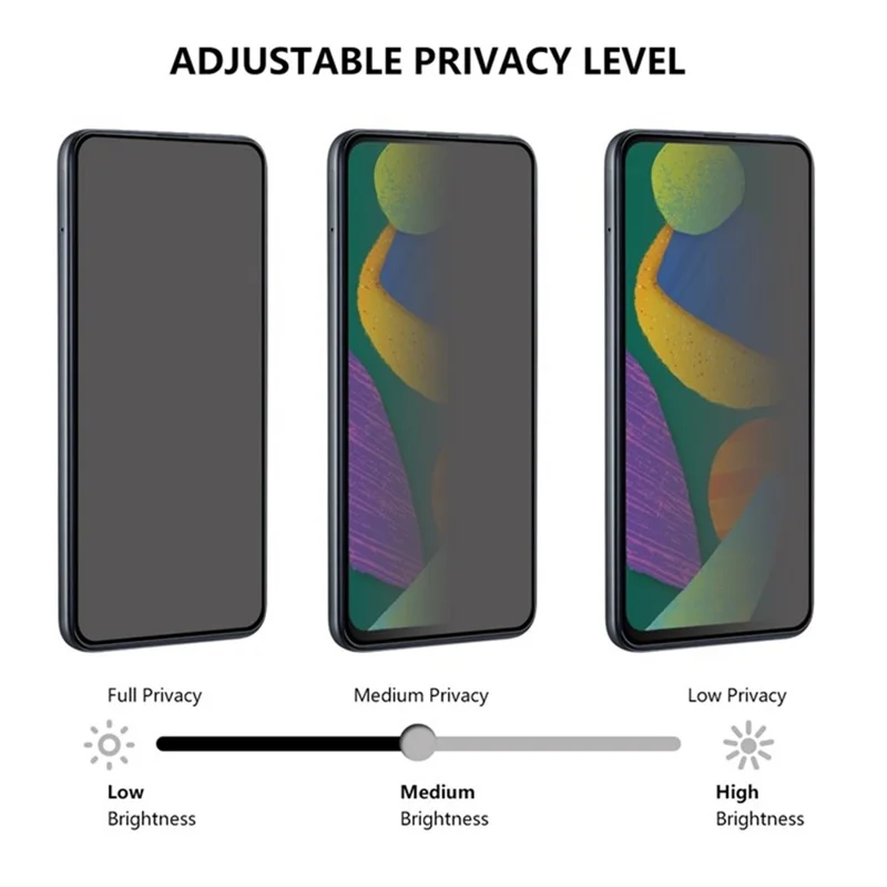 For Samsung Galaxy A27 Privacy Screen Protector 180-Degree Anti-Spy Tempered Glass Full Coverage Film - Black