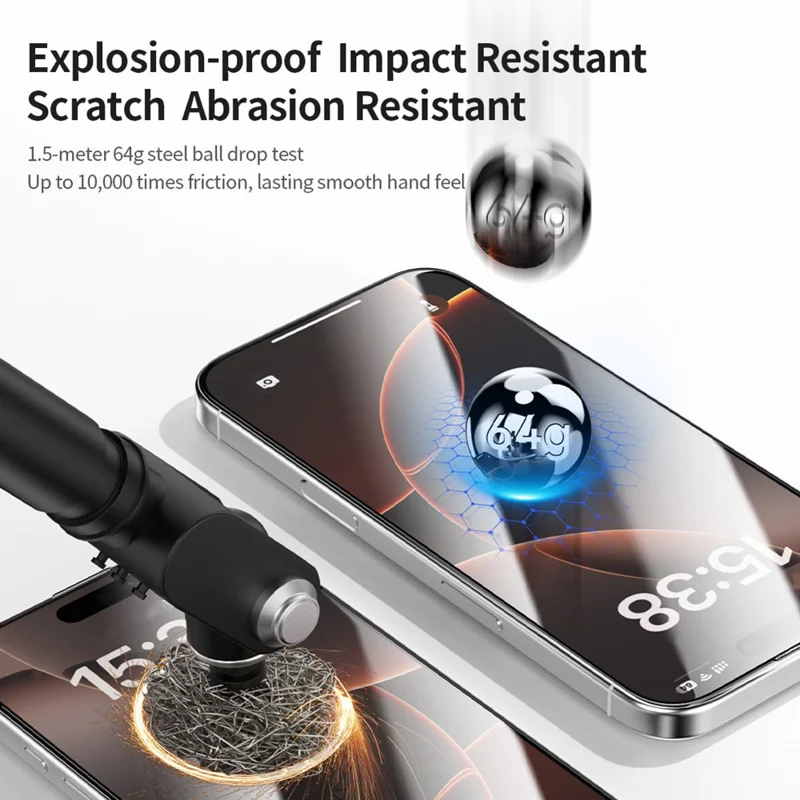 ZGA för iPhone 17 / 16 Pro Skärmskydd Anti-statiskt Hög aluminium-silicium glas HD Film