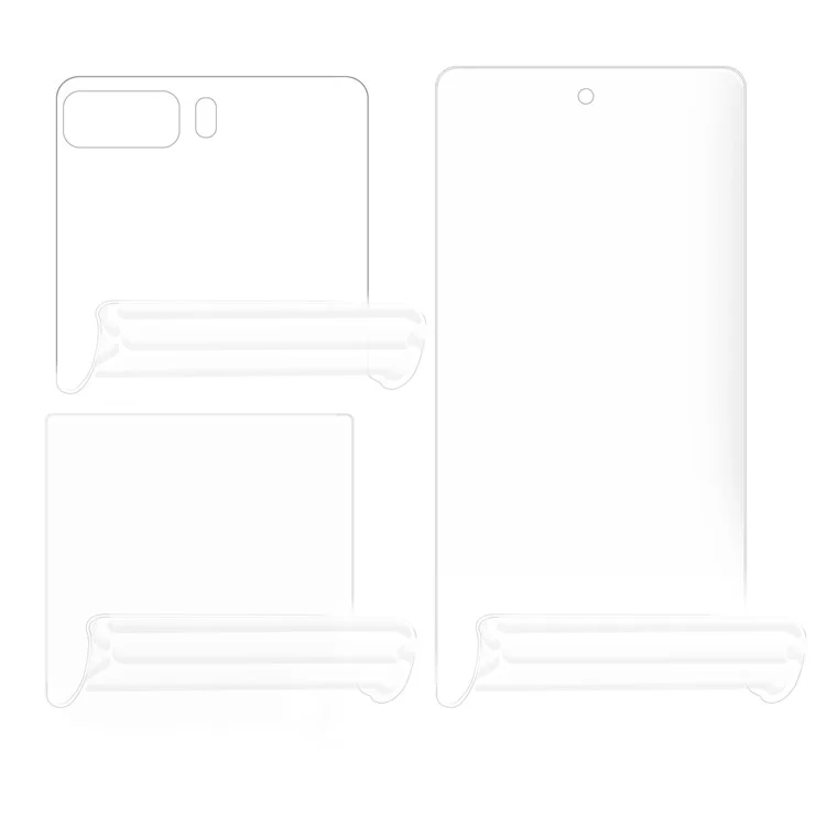 For Motorola Razr 2022 5G, HD PET Screen Protector Anti-Scratch Soft Screen Film Set with Back, Front + Camera Lens Film