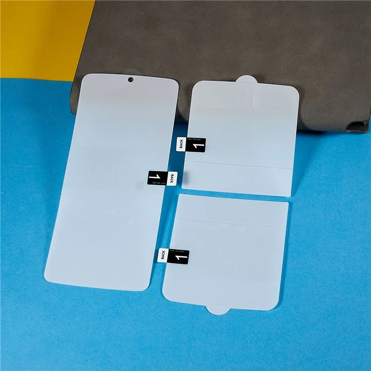 For Motorola Razr 2022 5G, HD PET Screen Protector Anti-Scratch Soft Screen Film Set with Back, Front + Camera Lens Film
