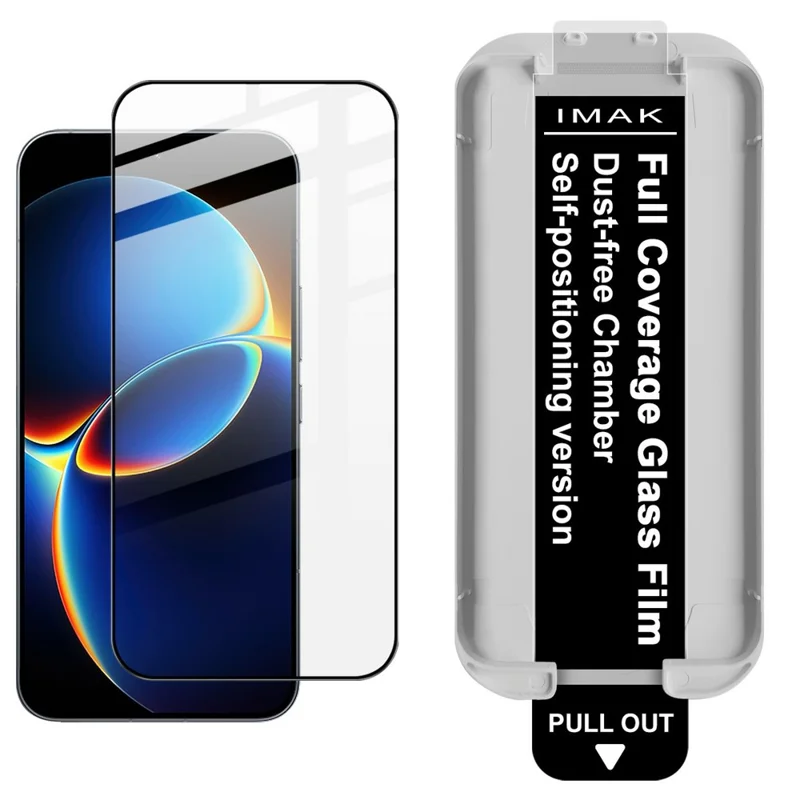 IMAK Vidro Temperado Para Xiaomi Redmi K90 Max 5G Protetor de Ecrã Total Filme com Cola Total com Ferramenta de Instalação Sem Poeira (Desbloqueio por Impressão Digital) - Preto