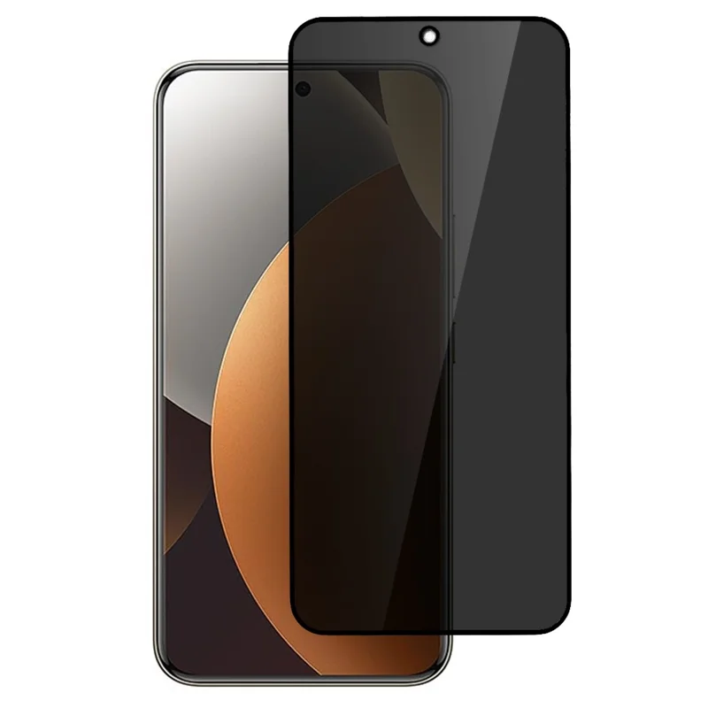 For Xiaomi Redmi Note 17 4G 180 Degree Anti-Peep Tempered Glass Black Edge Privacy Protection Full Screen Protector, Full Glue - Black