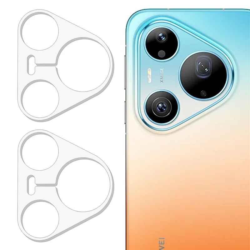 2Pcs For Huawei Pura 90 Pro Max Full Coverage Camera Lens Protector 3D Arc Edge Anti-Scratch Tempered Glass Lens Film - Transparent