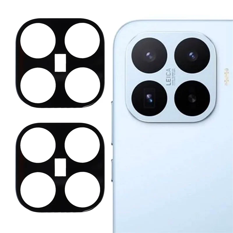 2 Unidades para Xiaomi 17T Protector de Lente da Câmera Borda Arqueada 2,5D Impressão em Seda Vidro Temperado Cobertura Total Filme para Lente Traseira - Preto