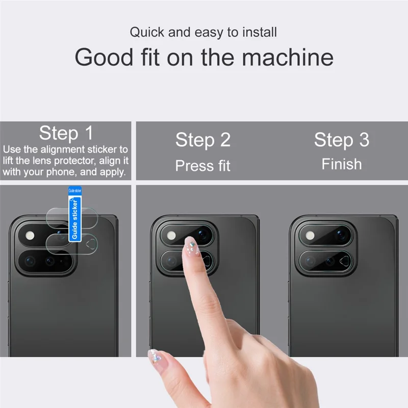 IMAK för Google Pixel 11 Pro Fold Kamerahölje Av Hårt Glas Tunt Hölje I Hårt Glas För Objektiv - Transparent
