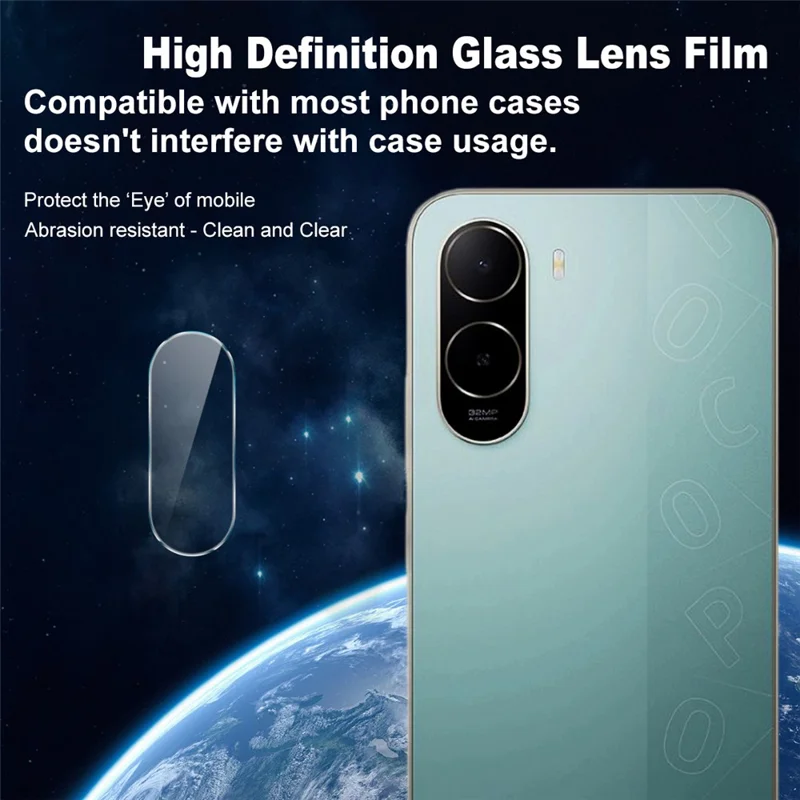 IMAK Protector de Lente para Cámara para Xiaomi Poco C85x 5G / Poco C81 Pro 4G, Protector de Lente de Vidrio Templado Delgado, Película de Cobertura Completa - Transparente