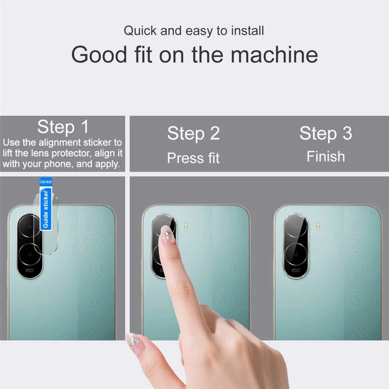 IMAK Protector de Lente para Cámara para Xiaomi Poco C85x 5G / Poco C81 Pro 4G, Protector de Lente de Vidrio Templado Delgado, Película de Cobertura Completa - Transparente