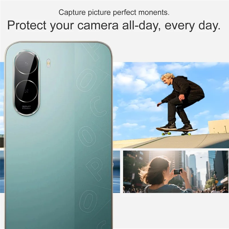 IMAK Protector de Lente para Cámara para Xiaomi Poco C85x 5G / Poco C81 Pro 4G, Protector de Lente de Vidrio Templado Delgado, Película de Cobertura Completa - Transparente