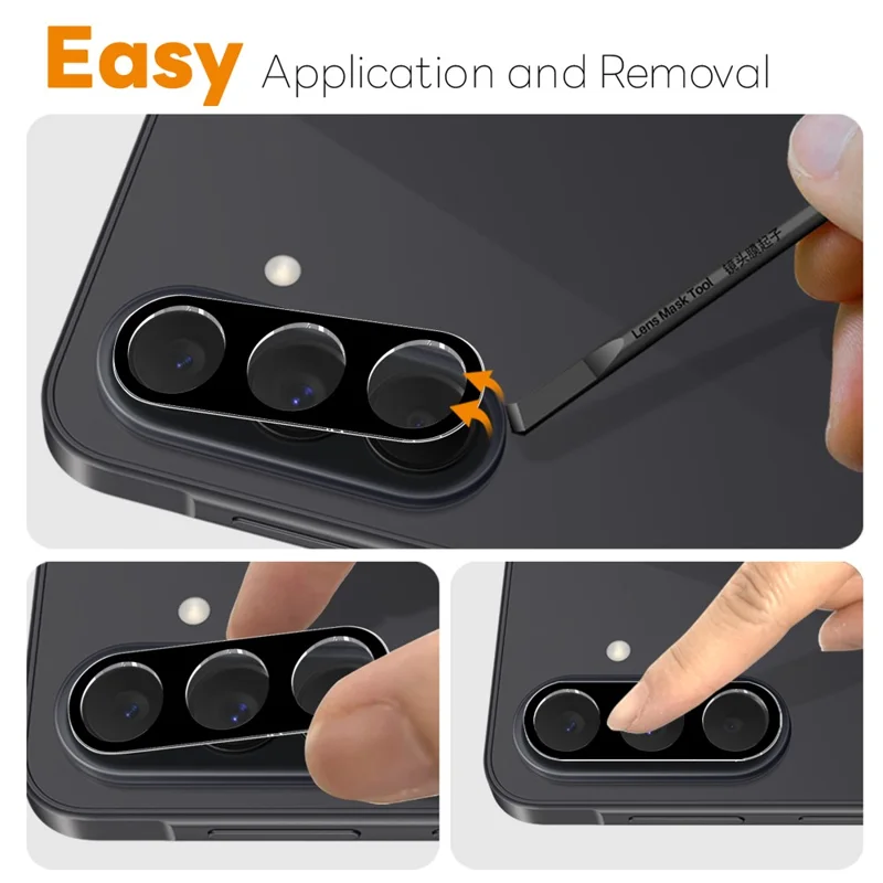 NORTHJO 2Pcs For Samsung Galaxy A27 Full Coverage Camera Lens Protector Silk Printing 3D Clear Tempered Glass Lens Film - Black