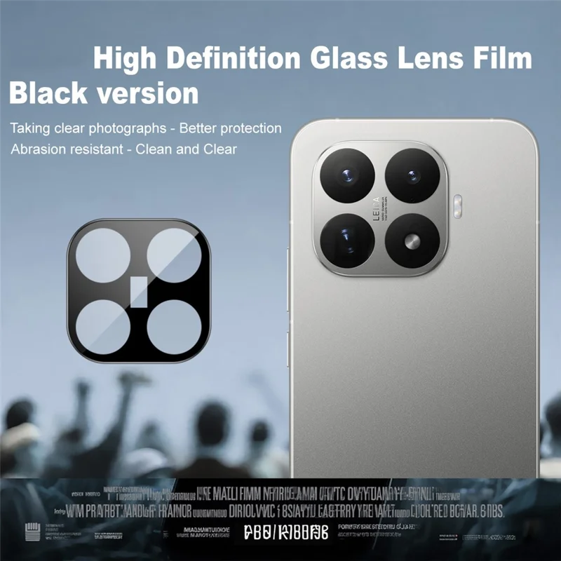 IMAK For Xiaomi 17T Camera Lens Protector Tempered Glass HD Clear Full Cover Lens Film - Black