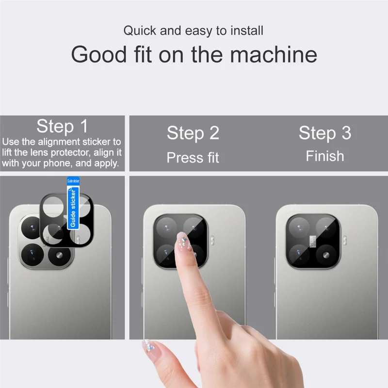 IMAK For Xiaomi 17T Camera Lens Protector Tempered Glass HD Clear Full Cover Lens Film - Black