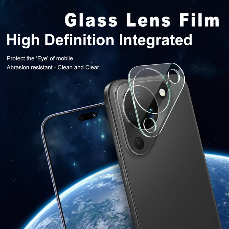 IMAK For Huawei Pura 90 Tempered Glass Full Cover Camera Lens Protector + Acrylic Lens Cap - Transparent