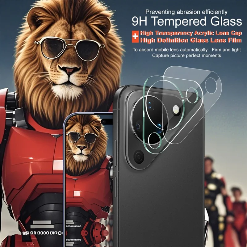 IMAK For Huawei Pura 90 Tempered Glass Full Cover Camera Lens Protector + Acrylic Lens Cap - Transparent