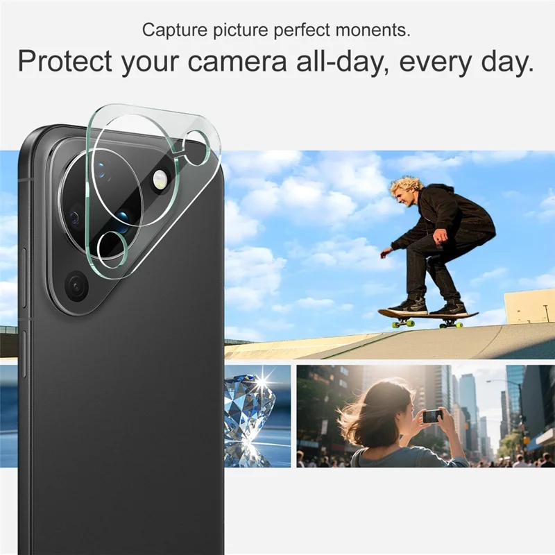 IMAK For Huawei Pura 90 Tempered Glass Full Cover Camera Lens Protector + Acrylic Lens Cap - Transparent