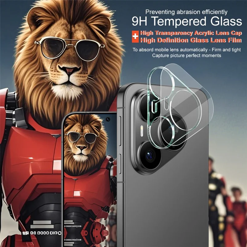 IMAK For Huawei Pura 90s Pro 5G / Pura 90 Pro Tempered Glass Full Cover Camera Lens Protector + Acrylic Lens Cap - Transparent