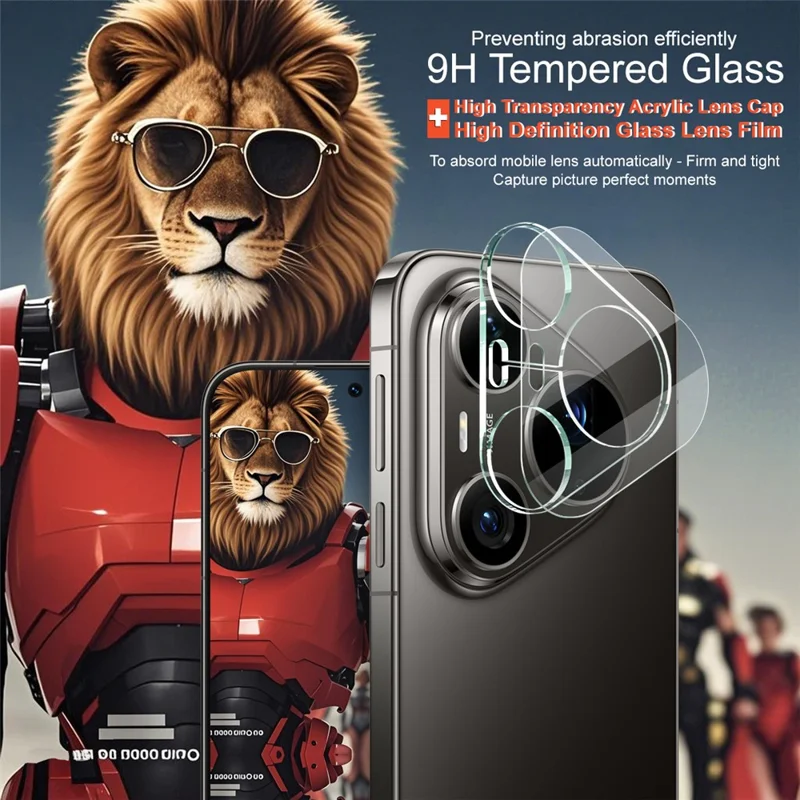 IMAK For Huawei Pura 90s Pro Max 5G / Pura 90 Pro Max Tempered Glass Full Cover Camera Lens Protector + Acrylic Lens Cap - Transparent