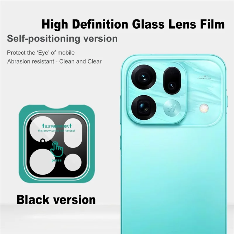 IMAK For Oppo Find X9s Pro 5G Tempered Glass Full Cover Camera Lens Protector with Self Positioning Frame - Black
