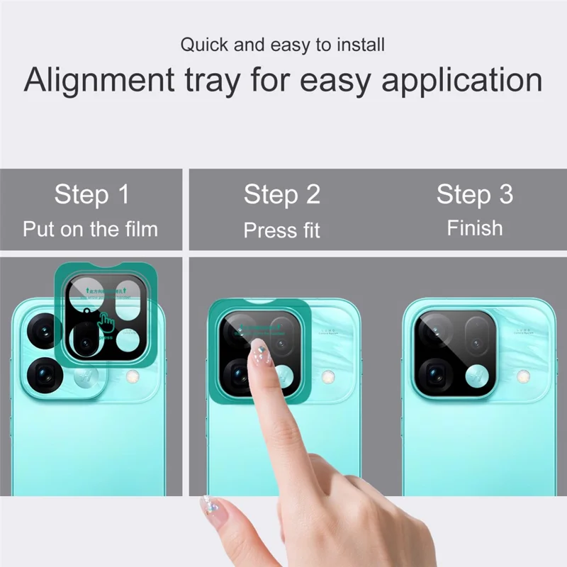 IMAK For Oppo Find X9s Pro 5G Tempered Glass Full Cover Camera Lens Protector with Self Positioning Frame - Black