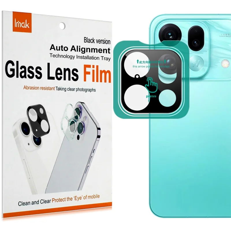 IMAK For Oppo Find X9s Pro 5G Tempered Glass Full Cover Camera Lens Protector with Self Positioning Frame - Black