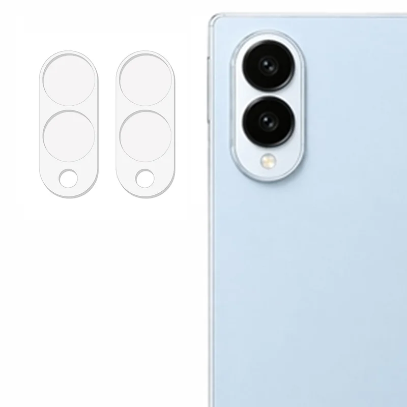 2Pcs For Samsung Galaxy Z Fold8 Full Coverage Camera Lens Protector 3D Arc Edge Anti-Scratch Tempered Glass Lens Film - Transparent