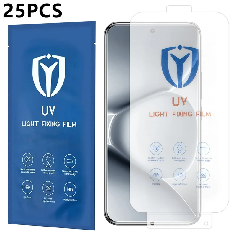 25 Unidades para Xiaomi Redmi Note 15 Pro+ 5G (Global) / Poco M8 Pro 5G Protector de Pantalla PET Cobertura Completa Adhesivo Completo Película UV