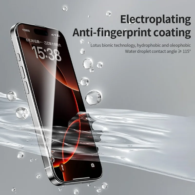 ZGA For iPhone 17 Pro Screen Protector Anti-static High Aluminum-Silicon Glass HD Film - Transparent with Black Edge