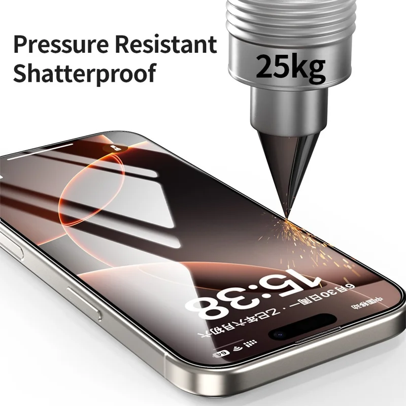 ZGA For iPhone 17 Pro Screen Protector Anti-static High Aluminum-Silicon Glass HD Film - Transparent with Black Edge