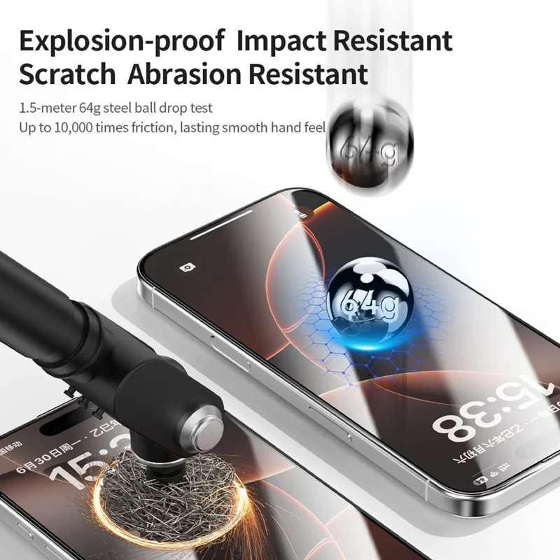 ZGA For iPhone 17 Pro Screen Protector Anti-static High Aluminum-Silicon Glass HD Film - Transparent with Black Edge