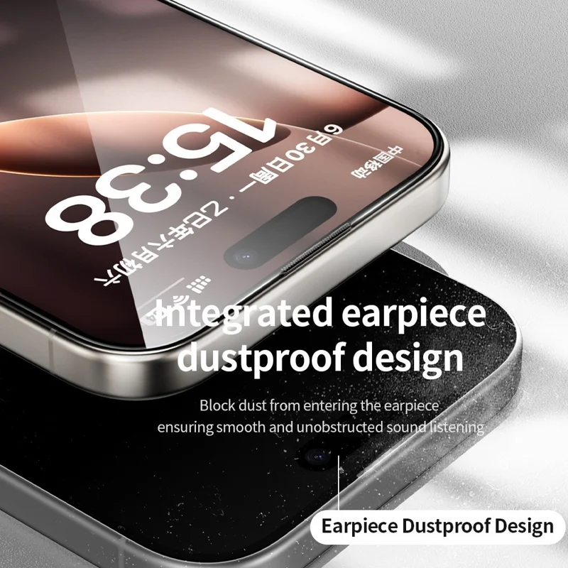 ZGA For iPhone 17 Pro Screen Protector Anti-static High Aluminum-Silicon Glass HD Film - Transparent with Black Edge