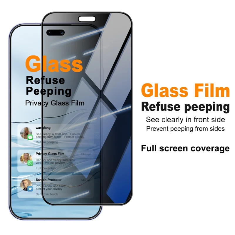 IMAK Für Huawei Pura 90 Anti-Peep Gehärteter Glas-Schirmschutz Vollständige Abdeckung - Schwarz