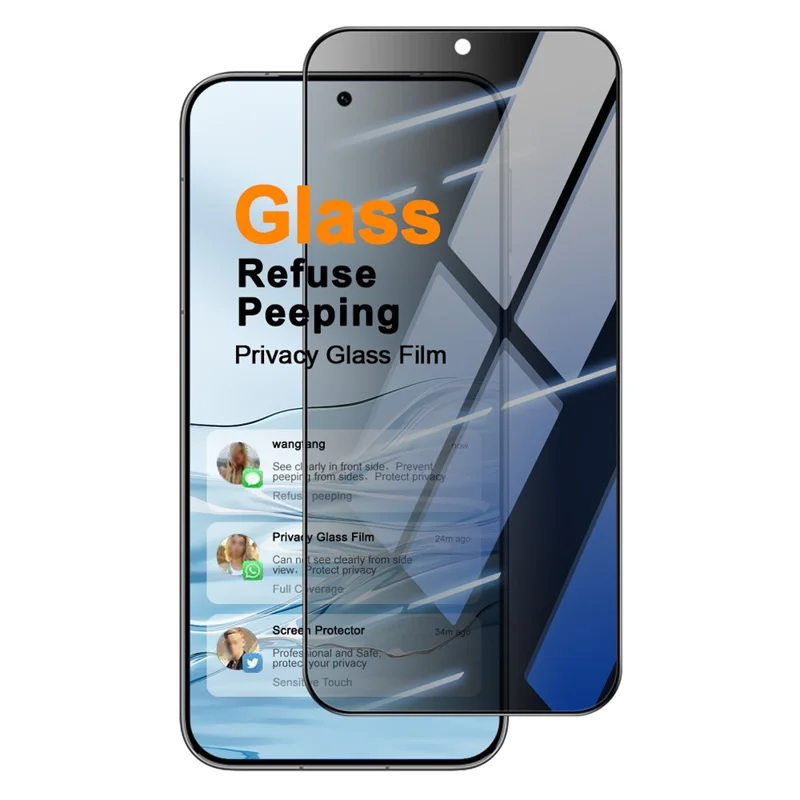 IMAK For Huawei Pura 90s Pro 5G / Pura 90 Pro Anti Peep Tempered Glass Screen Protector Full Coverage - Black
