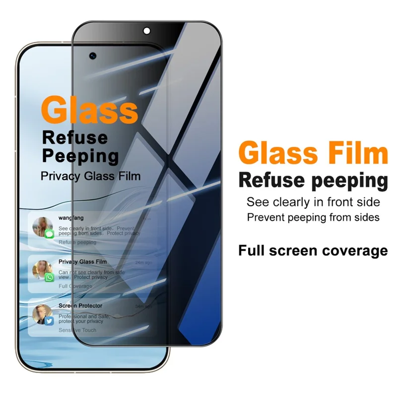 IMAK per Huawei Pura 90 Pro Max Protezione Schermo in Vetro Temperato Anti Spione Copertura Totale - Nero
