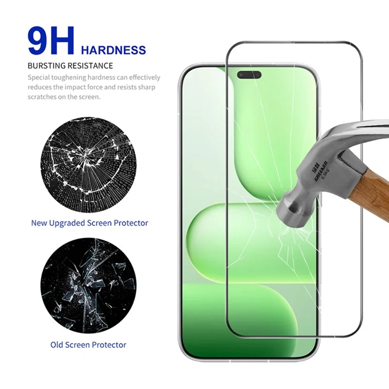 RURIHAI Für Honor 600 Lite 5G Displayschutz Hochfester Aluminium-Silizium-Glas Handy-Schutzfolie