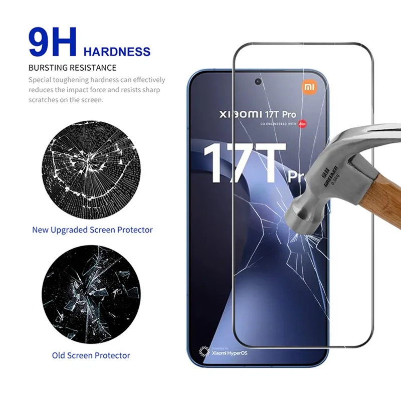 RURIHAI Für Xiaomi 17T Pro Displayschutz Aus Hochwertigem Aluminium-Silizium-Glas Handy-Schutzfolie