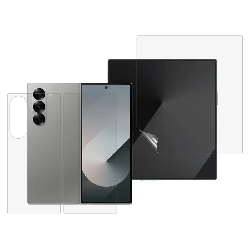 Voor Samsung Galaxy Z Fold8 Screenprotector Set, Voor- + Achterkant Volledige Bescherming TPU+PET Hydrogel Film - Transparant