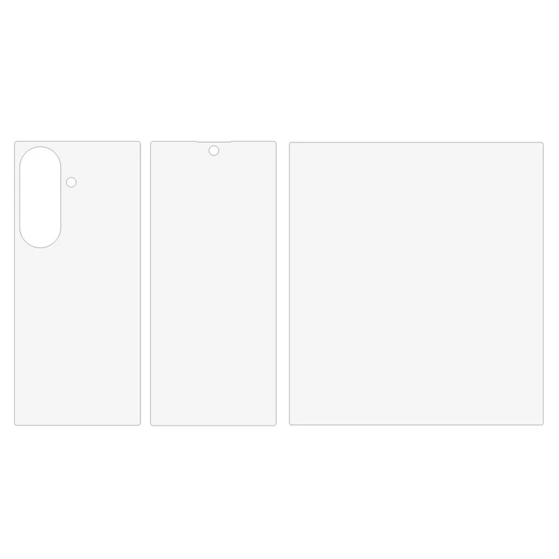Voor Samsung Galaxy Z Fold8 Screenprotector Set, Voor- + Achterkant Volledige Bescherming TPU+PET Hydrogel Film - Transparant