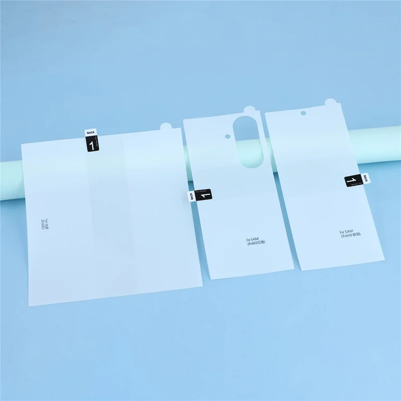 Voor Samsung Galaxy Z Fold8 Screenprotector Set, Voor- + Achterkant Volledige Bescherming TPU+PET Hydrogel Film - Transparant