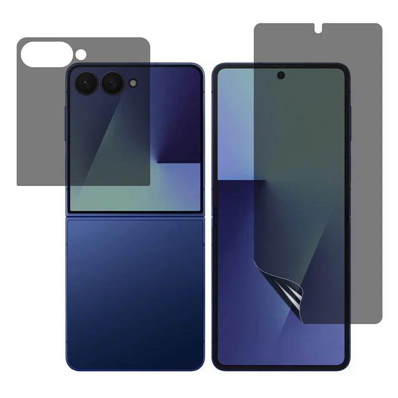 Kompletne folie ochronne z filtrem prywatności dla Samsung Galaxy Z Flip8, hydrożelowe 180°, przednia i tylna, PET + TPU