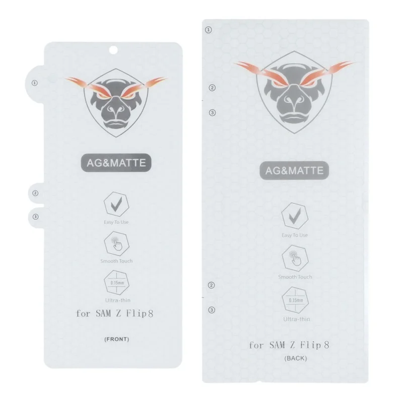 1 Juego para Samsung Galaxy Z Flip8 Protector de Pantalla Mate Interior + Pantalla Frontal + Funda Trasera Película TPU+PET con Protector de Bisagra