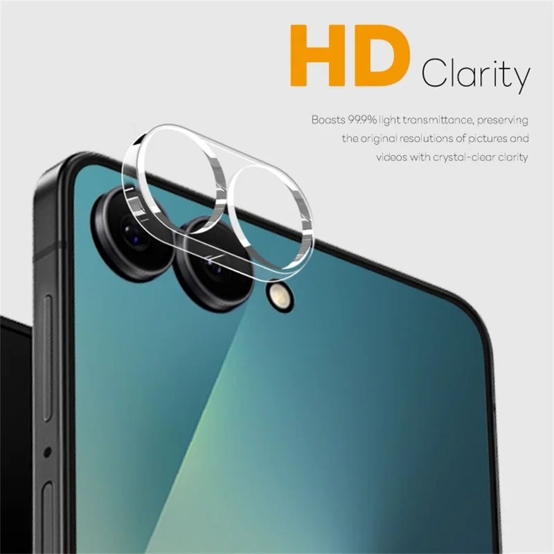NORTHJO 2 Unidades para Samsung Galaxy Z Flip8 Protector de Lente de Cámara de Vidrio Templado Transparente 3D de Cobertura Completa Integrada - Transparente