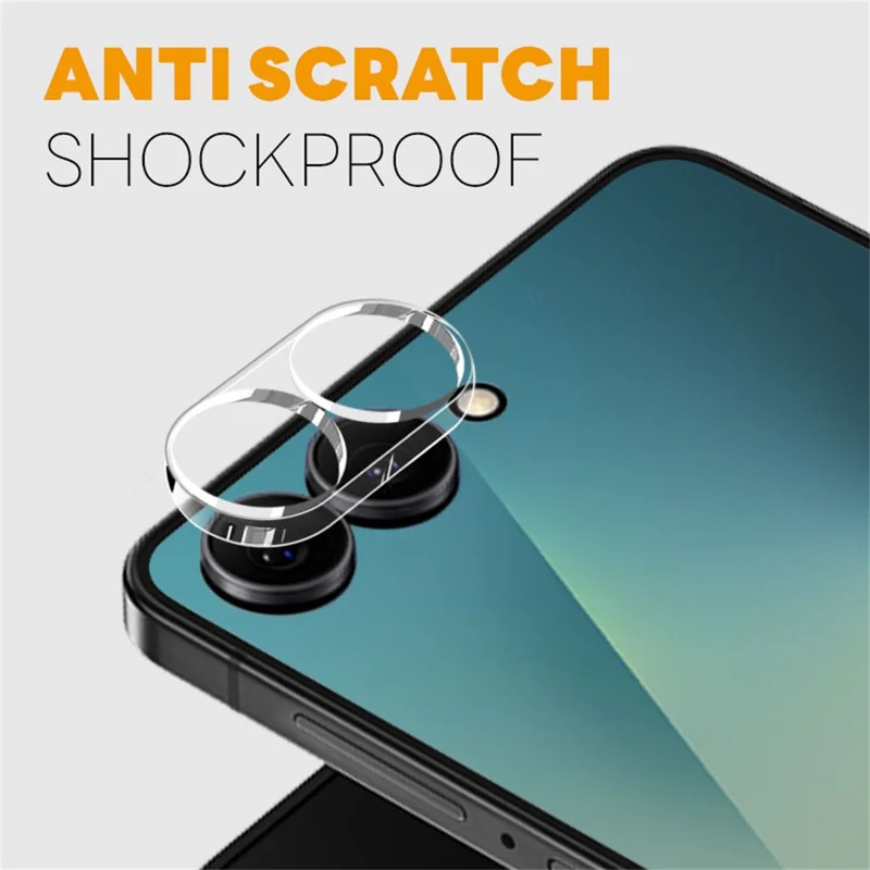 NORTHJO 2 Unidades para Samsung Galaxy Z Flip8 Protector de Lente de Cámara de Vidrio Templado Transparente 3D de Cobertura Completa Integrada - Transparente
