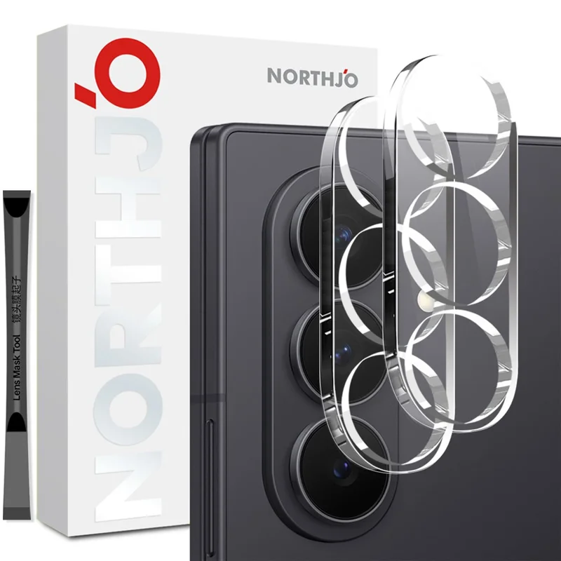 NORTHJO 2 Unidades para Samsung Galaxy Z Fold8 Protector de Lente de Vidrio Templado Transparente 3D de Cobertura Completa Integrada - Transparente