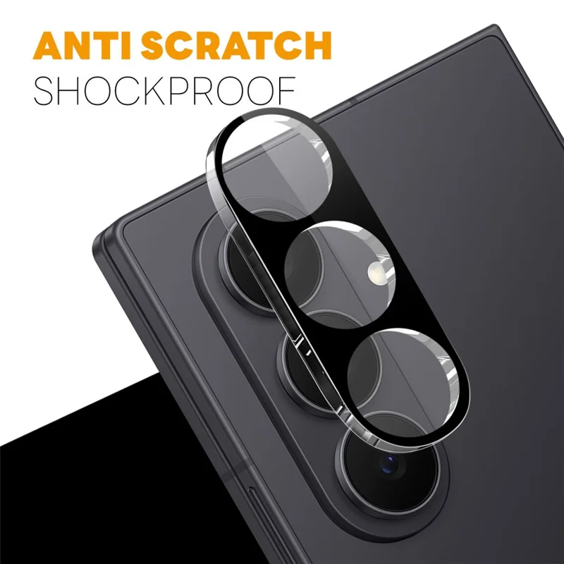 NORTHJO 2 stuks voor Samsung Galaxy Z Fold8 Volledige Dekking Camera Lensbeschermer Zijdeprint 3D Heldere Gehard Glas Lensfolie - Zwart