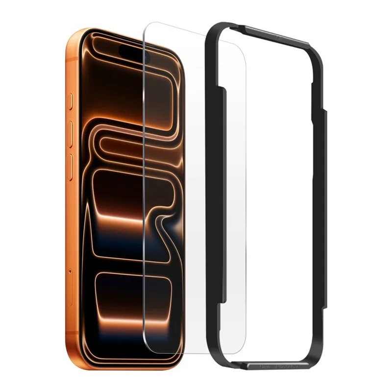 AMORUS TG8001 Para iPhone 18 Pro Max 0.33mm Protector de Pantalla Completa Borde Curvo 2.5D 9H Película de Cristal Templado con Marco de Alineación - Transparente
